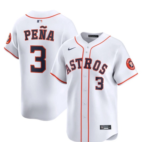 Houston Astros Jeremy Peña #3 Nike Men's White Official MLB Limited Jersey XL
